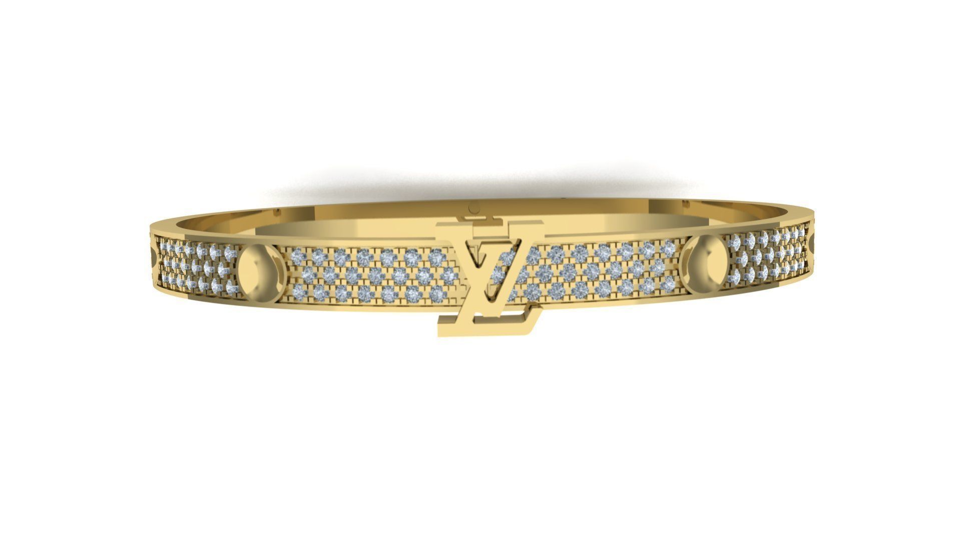 Louis Vuitton Pave Diamonds bangle 3D model_1