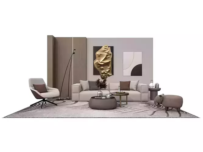 Sofa set combination 3D model