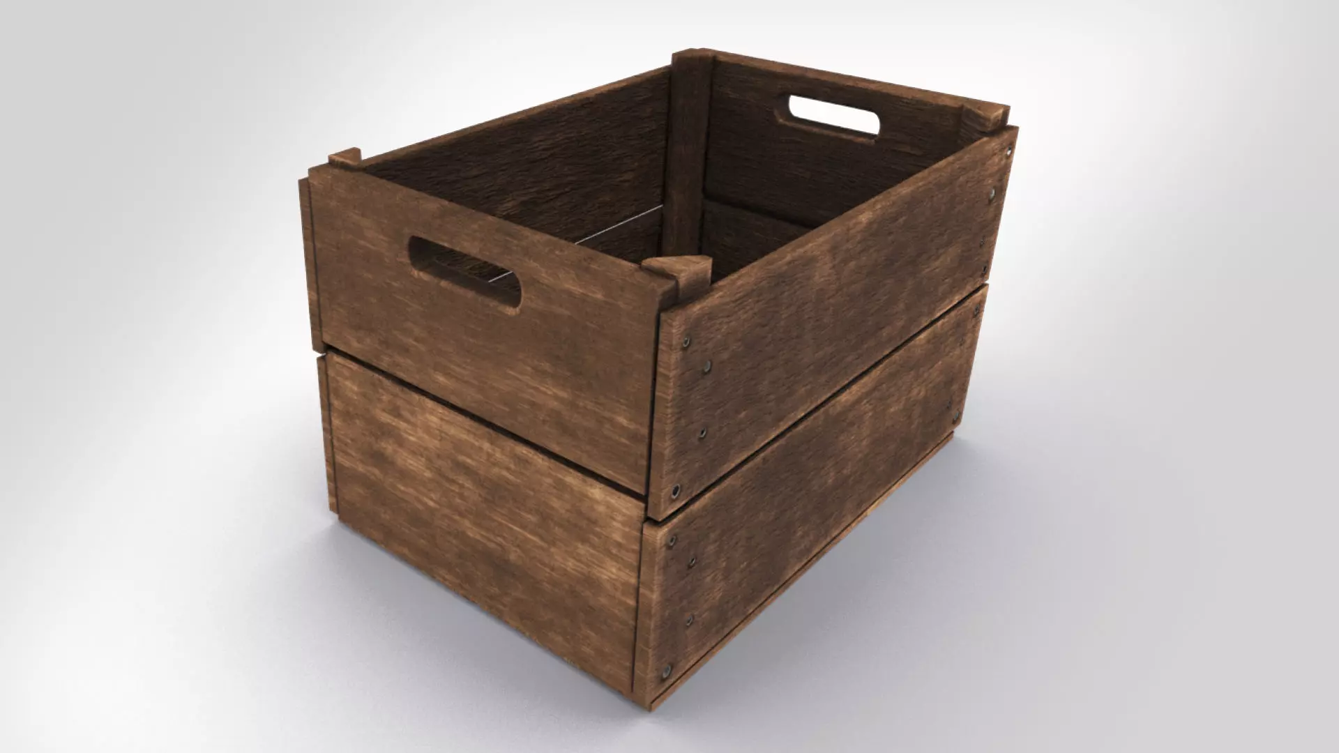 Antic Wooden Crate T6 Low-poly 3D model_0