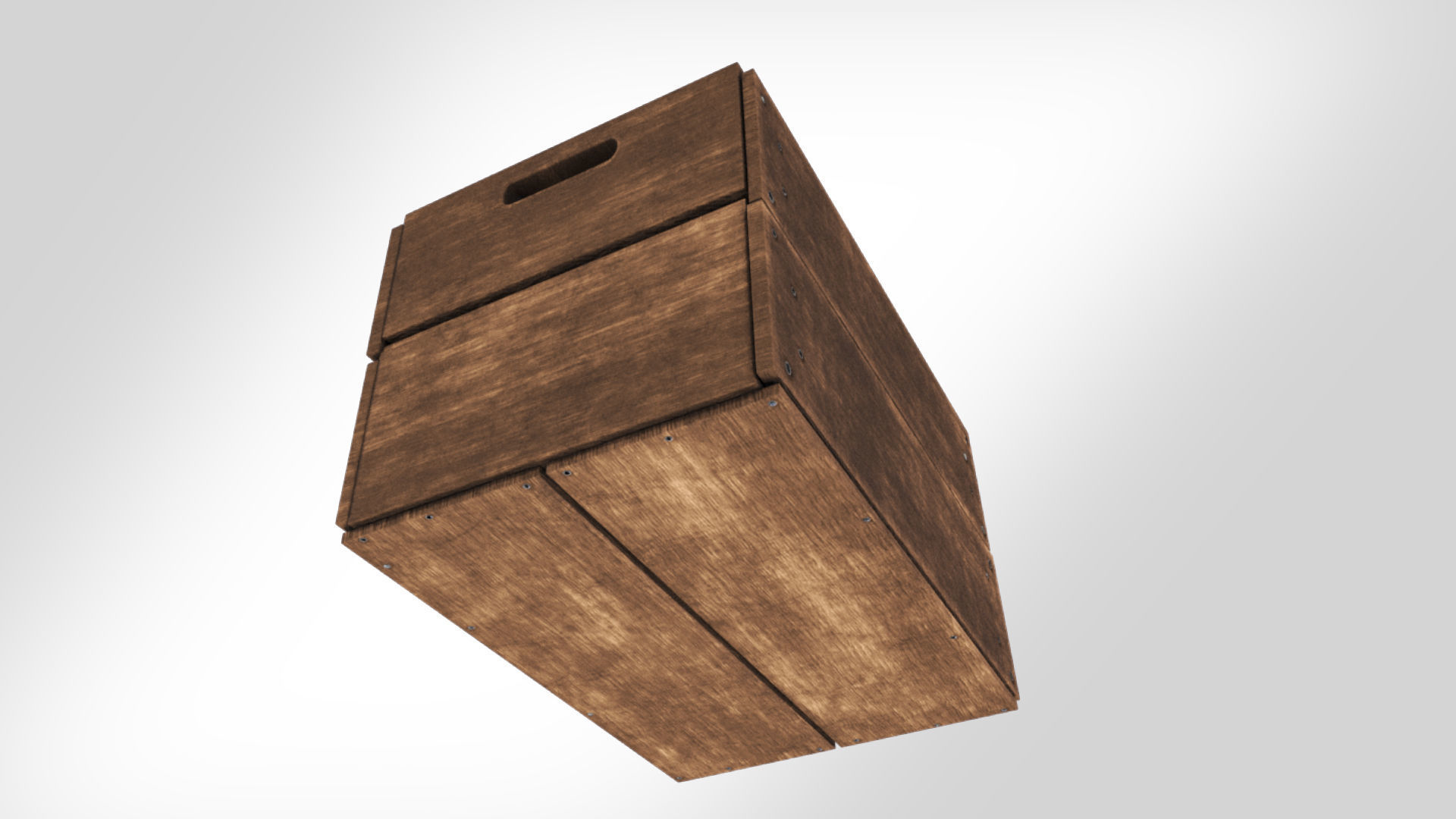 Antic Wooden Crate T6 Low-poly 3D model_3