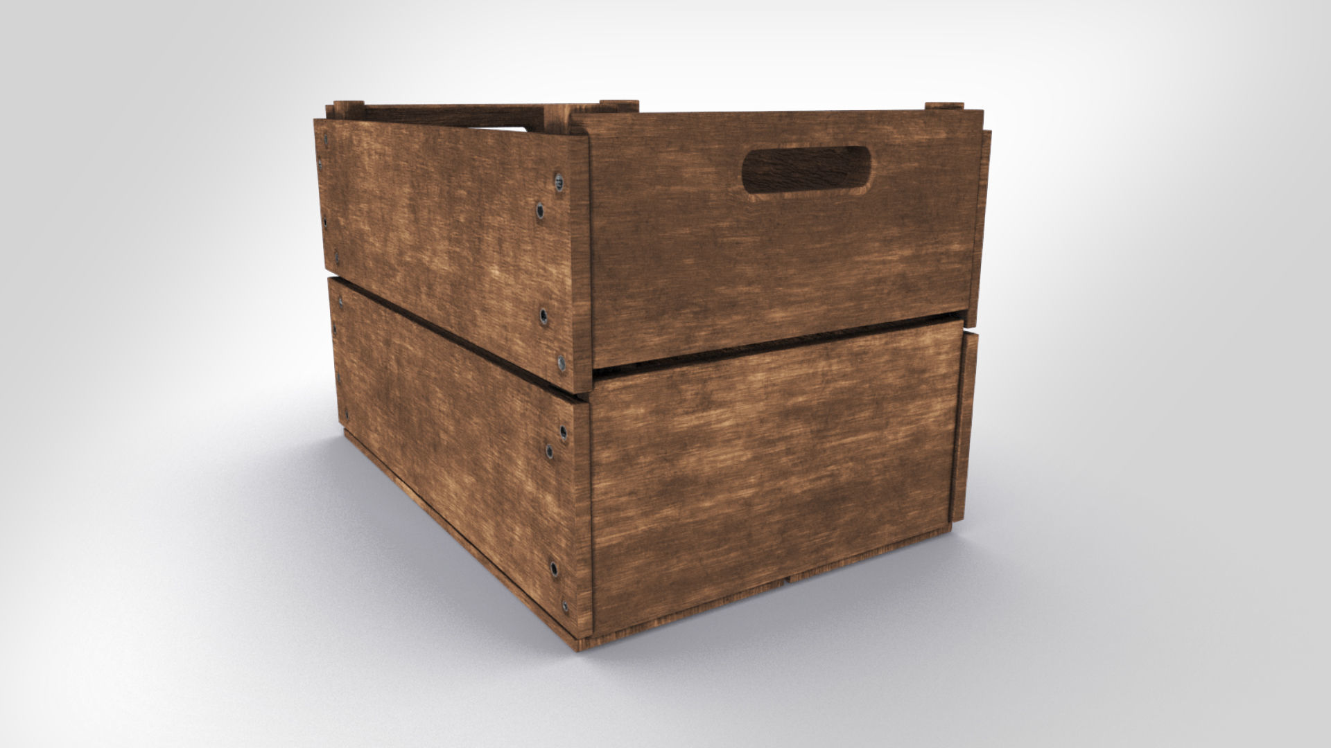 Antic Wooden Crate T6 Low-poly 3D model_6
