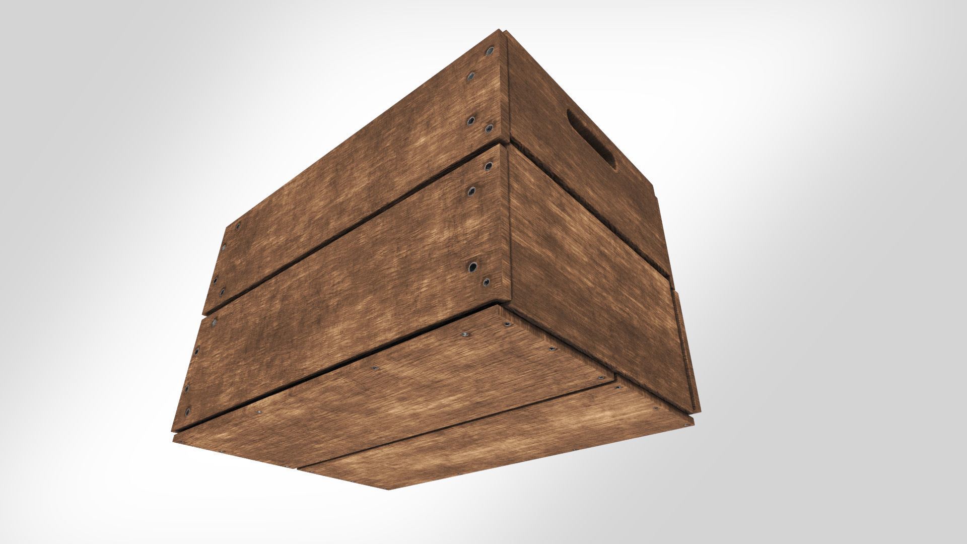 Antic Wooden Crate T6 Low-poly 3D model_4