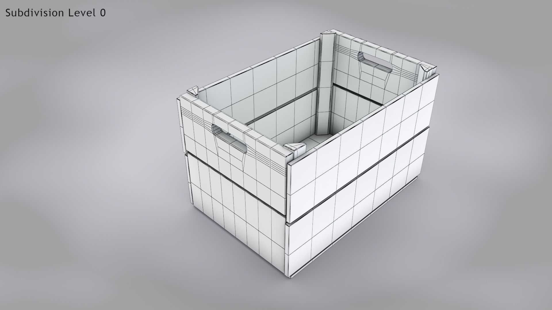 Antic Wooden Crate T6 Low-poly 3D model_8