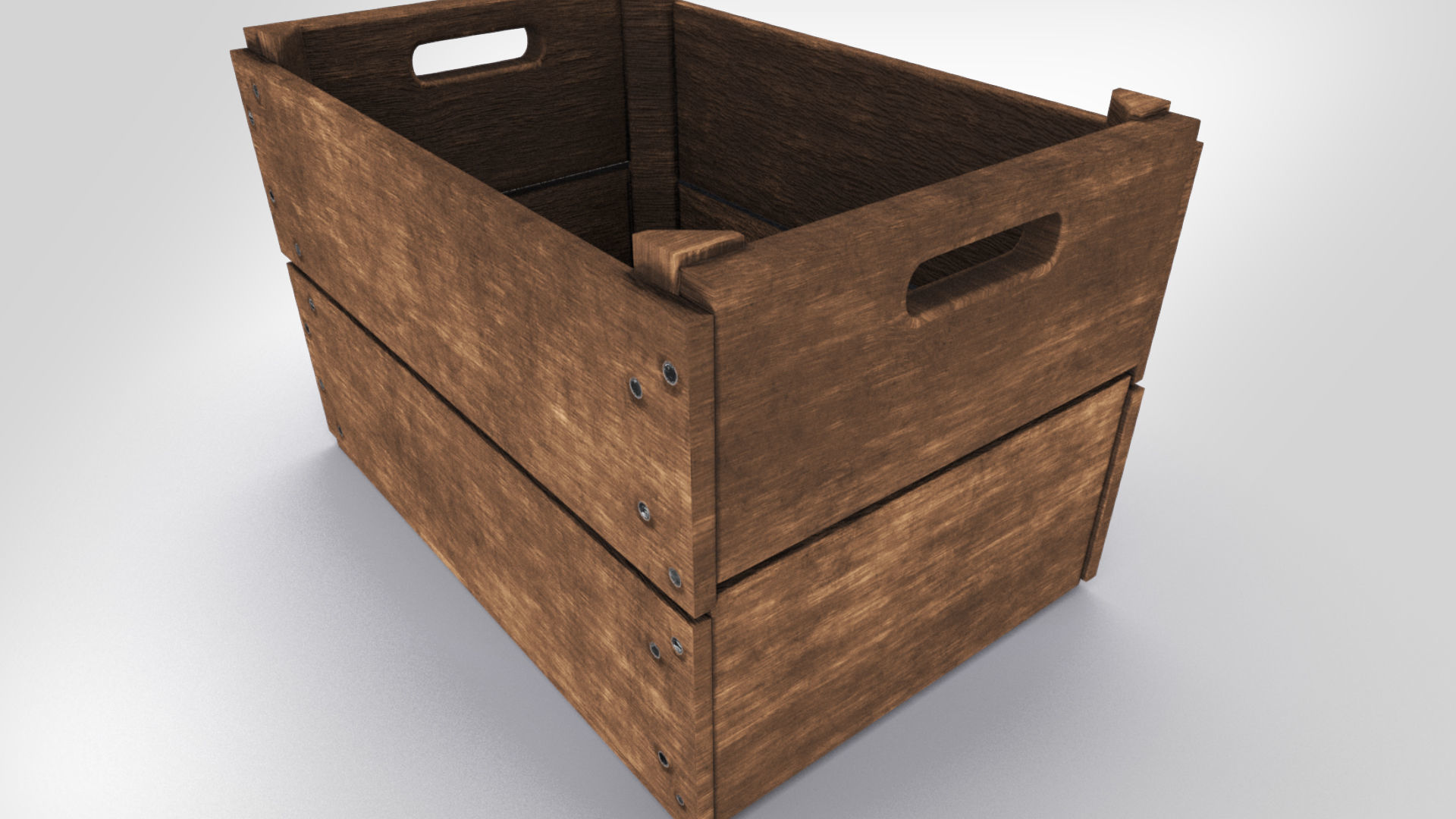 Antic Wooden Crate T6 Low-poly 3D model_2