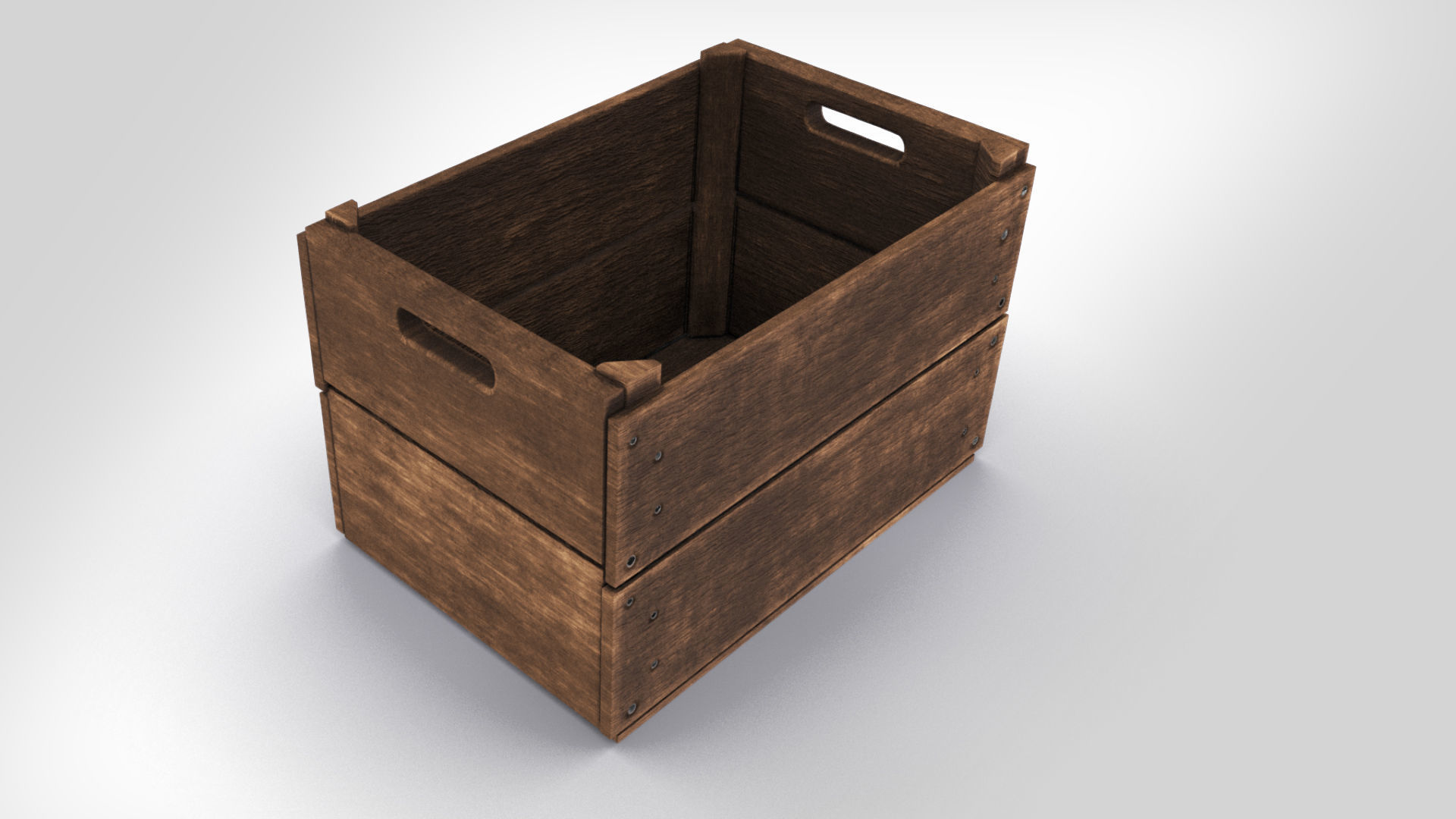 Antic Wooden Crate T6 Low-poly 3D model_1