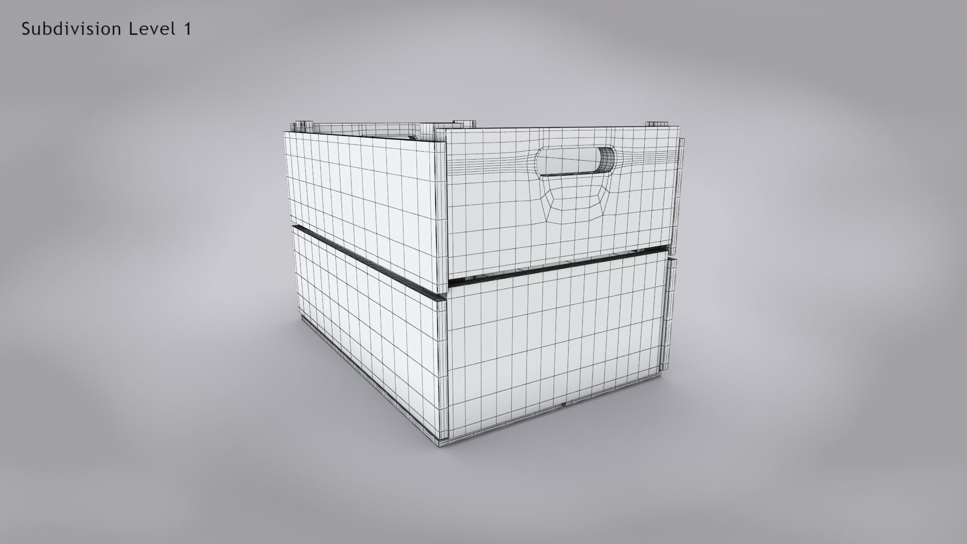Antic Wooden Crate T6 Low-poly 3D model_11