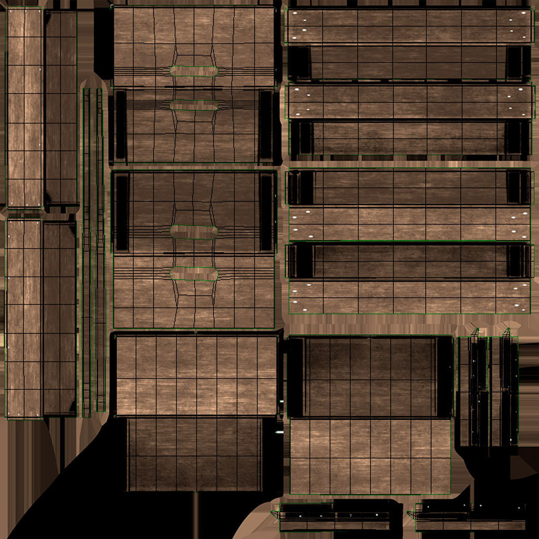 Antic Wooden Crate T6 Low-poly 3D model_7