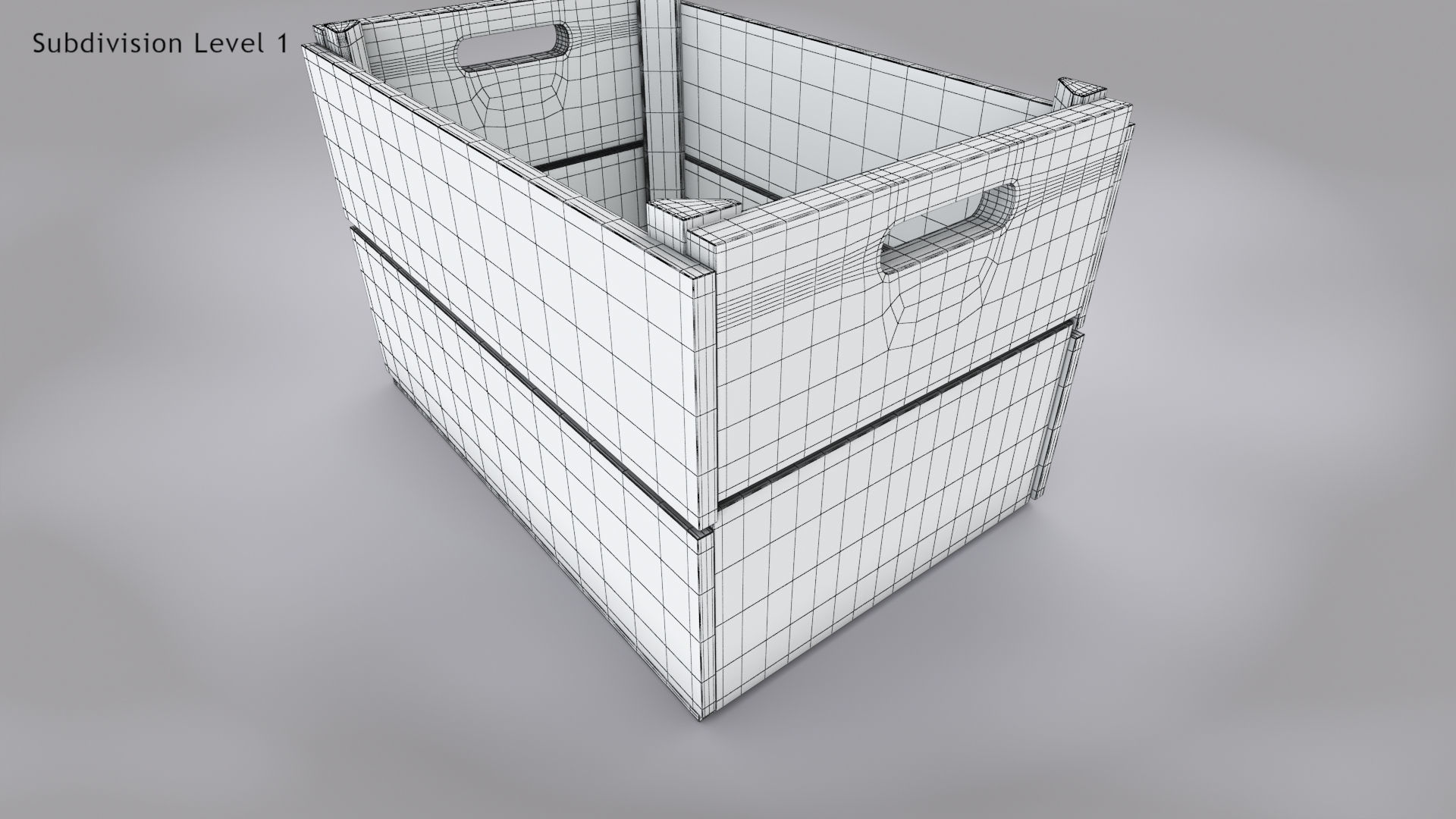 Antic Wooden Crate T6 Low-poly 3D model_13