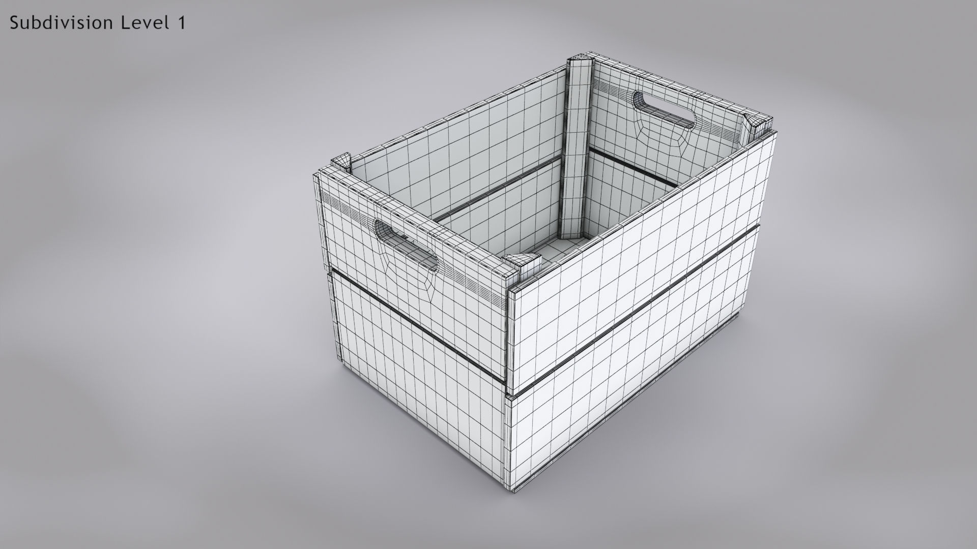 Antic Wooden Crate T6 Low-poly 3D model_9