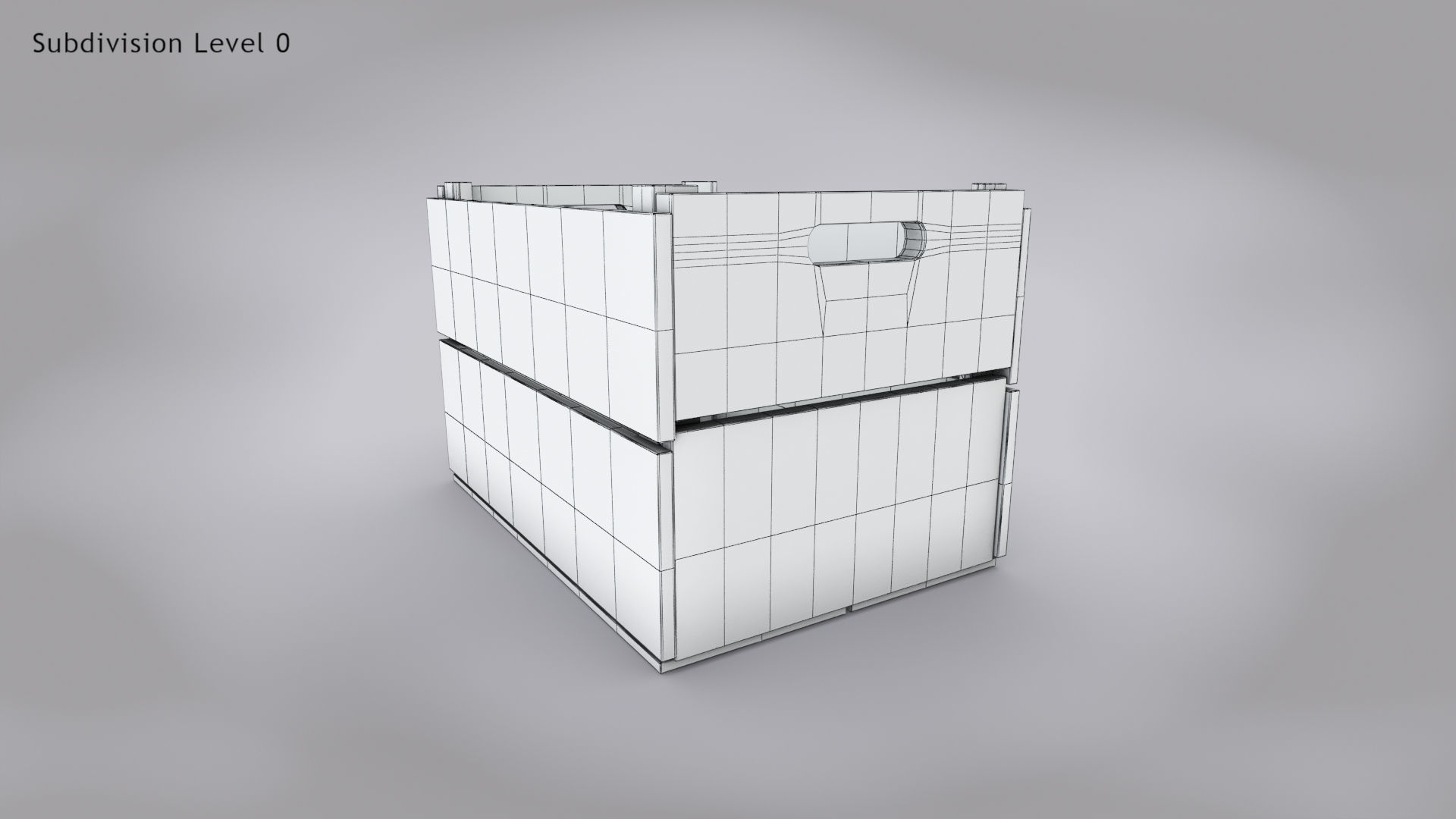 Antic Wooden Crate T6 Low-poly 3D model_10