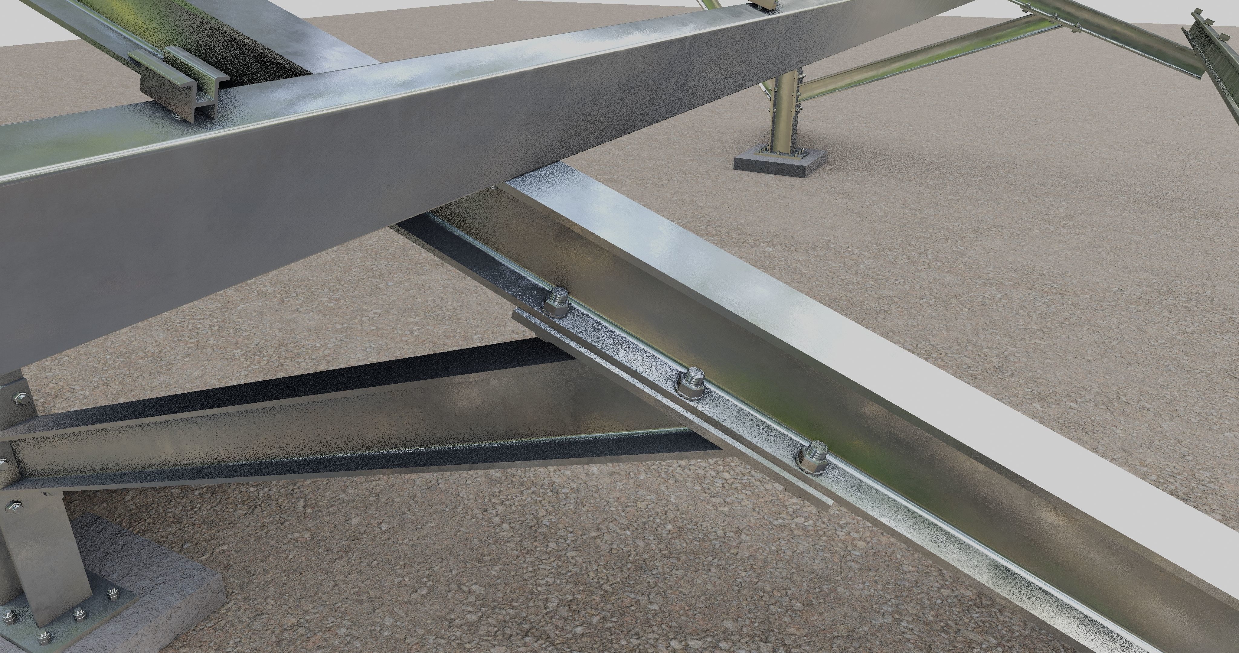 Solar Panel Steel Construction Type 19 3D model_11