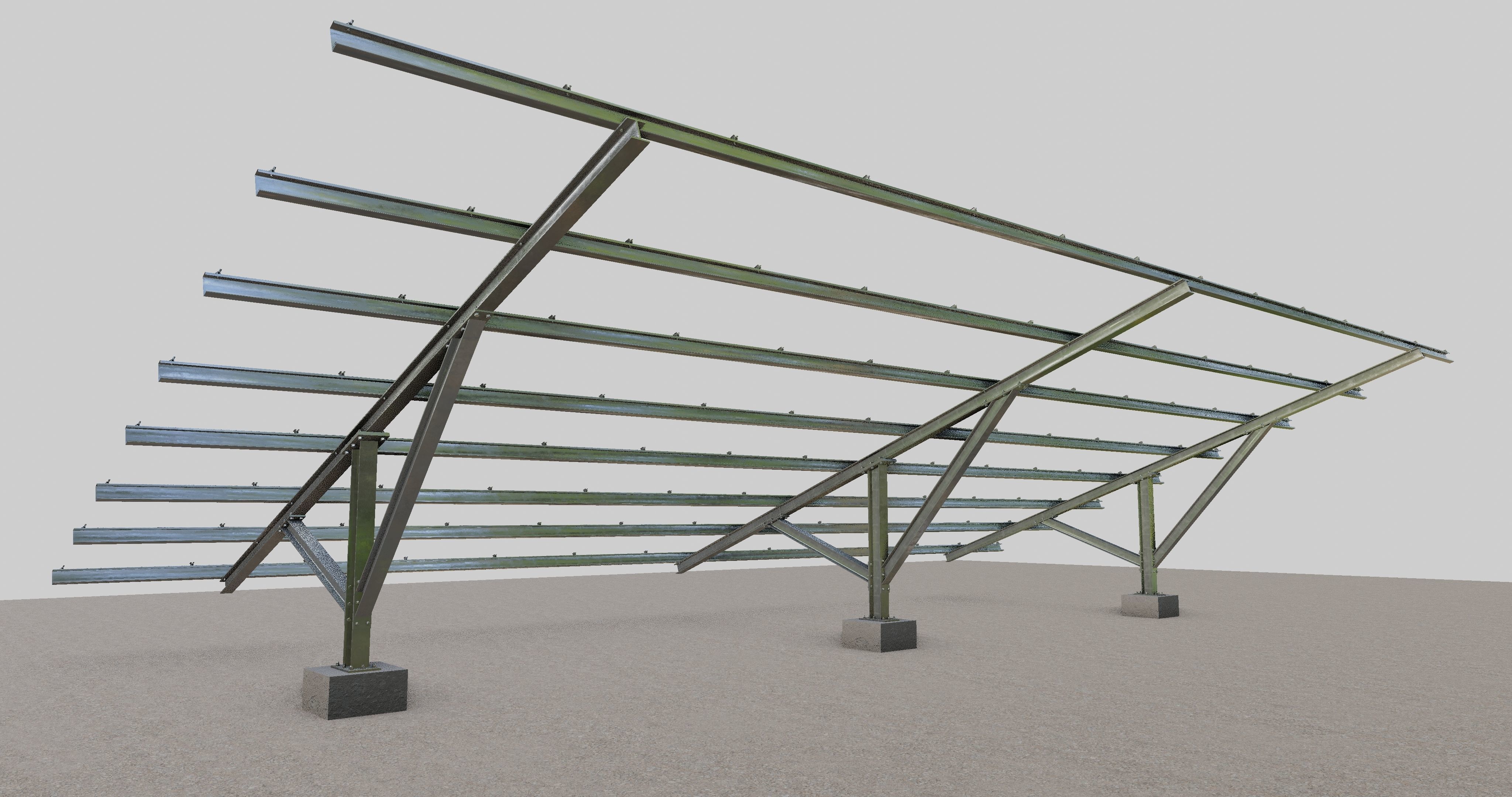 Solar Panel Steel Construction Type 19 3D model_7