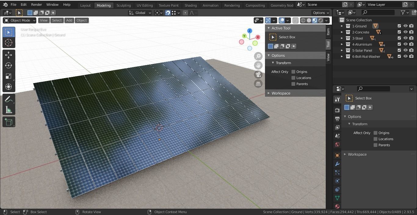 Solar Panel Steel Construction Type 19 3D model_25