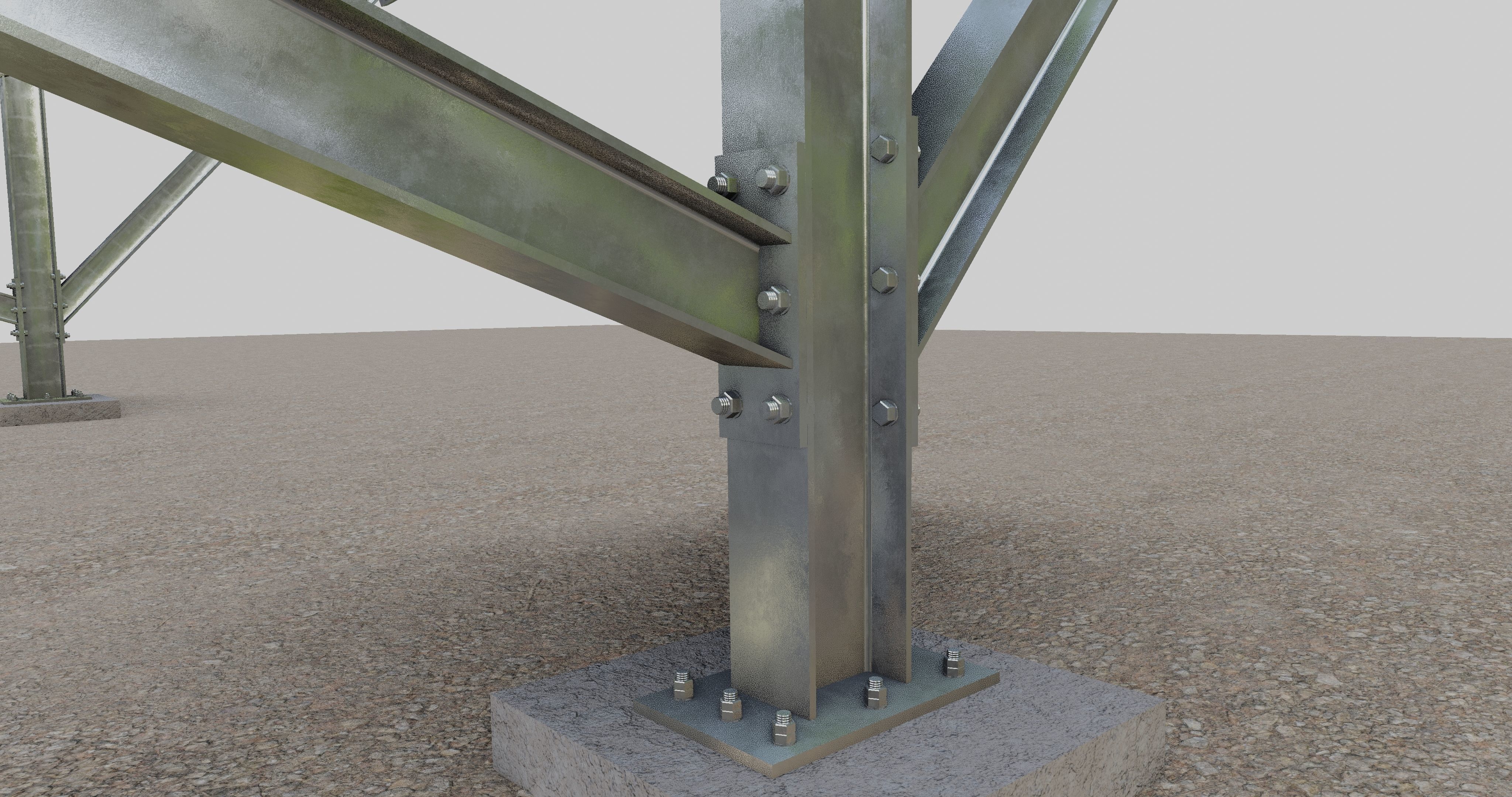 Solar Panel Steel Construction Type 19 3D model_14