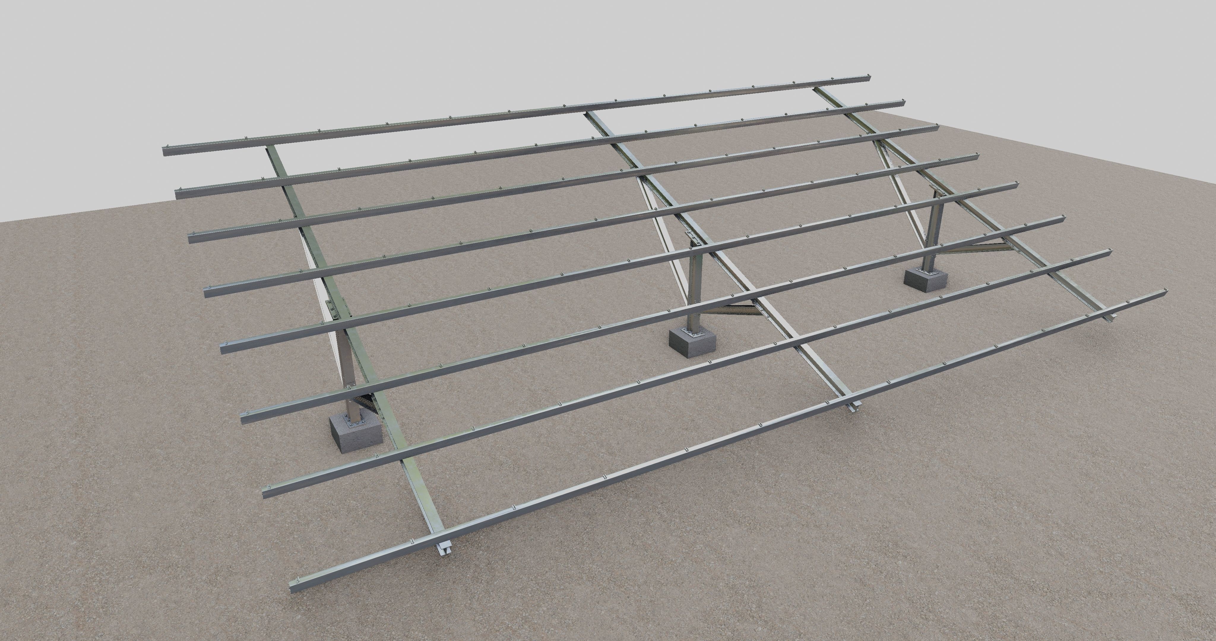 Solar Panel Steel Construction Type 19 3D model_6