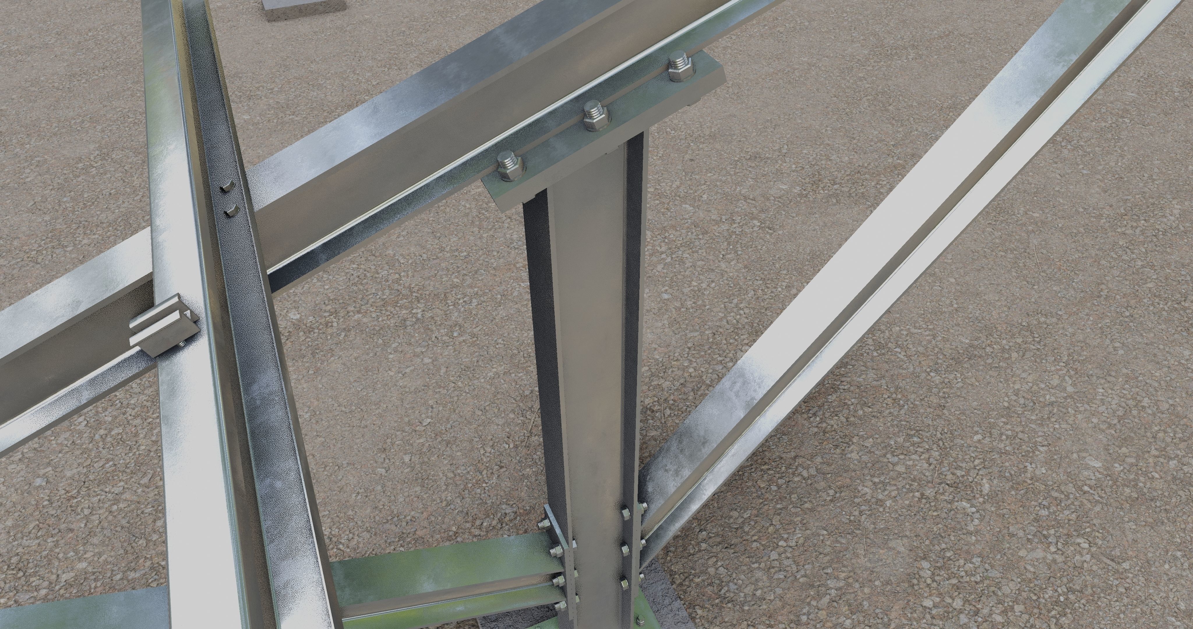 Solar Panel Steel Construction Type 19 3D model_16