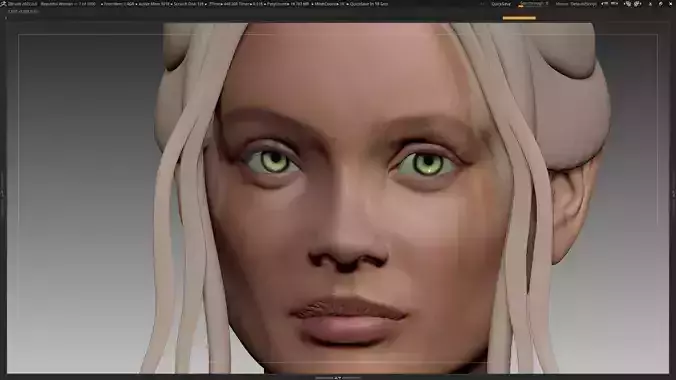 Ciri Witcher inspired Realistic Beautiful Woman Girl Head Female