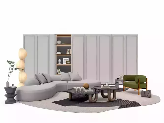 Sofa set combination 3D model