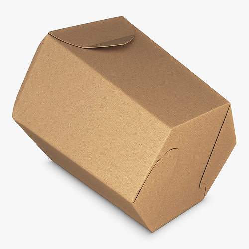Package Cardboard Hexagon Petal Box M 1 3D model 6
