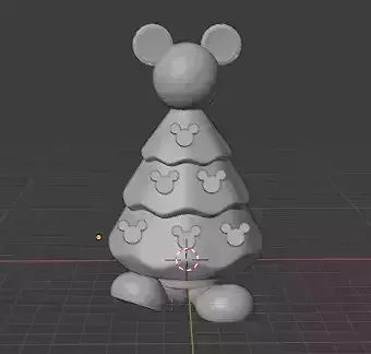 Mickey Christmas Xmas tree with ornaments 3D model