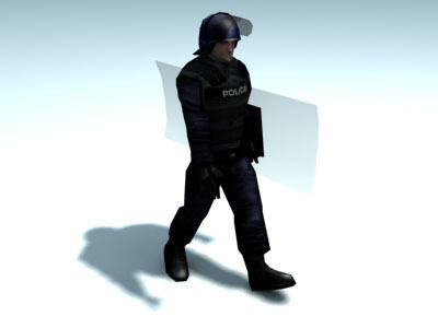 SWAT Police Officer Low-poly 3D model_7
