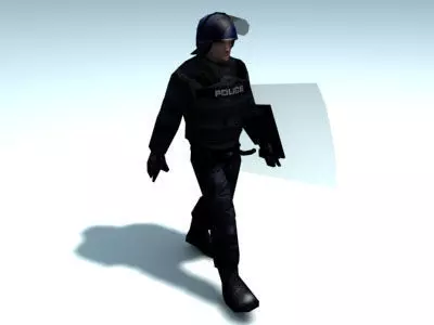 SWAT Police Officer Low-poly 3D model_0