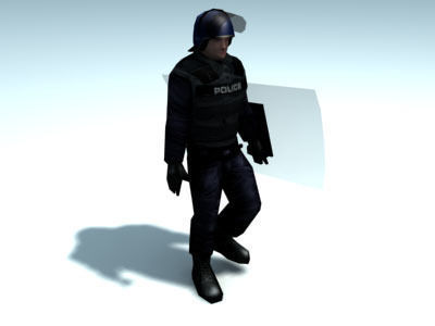 SWAT Police Officer Low-poly 3D model_8