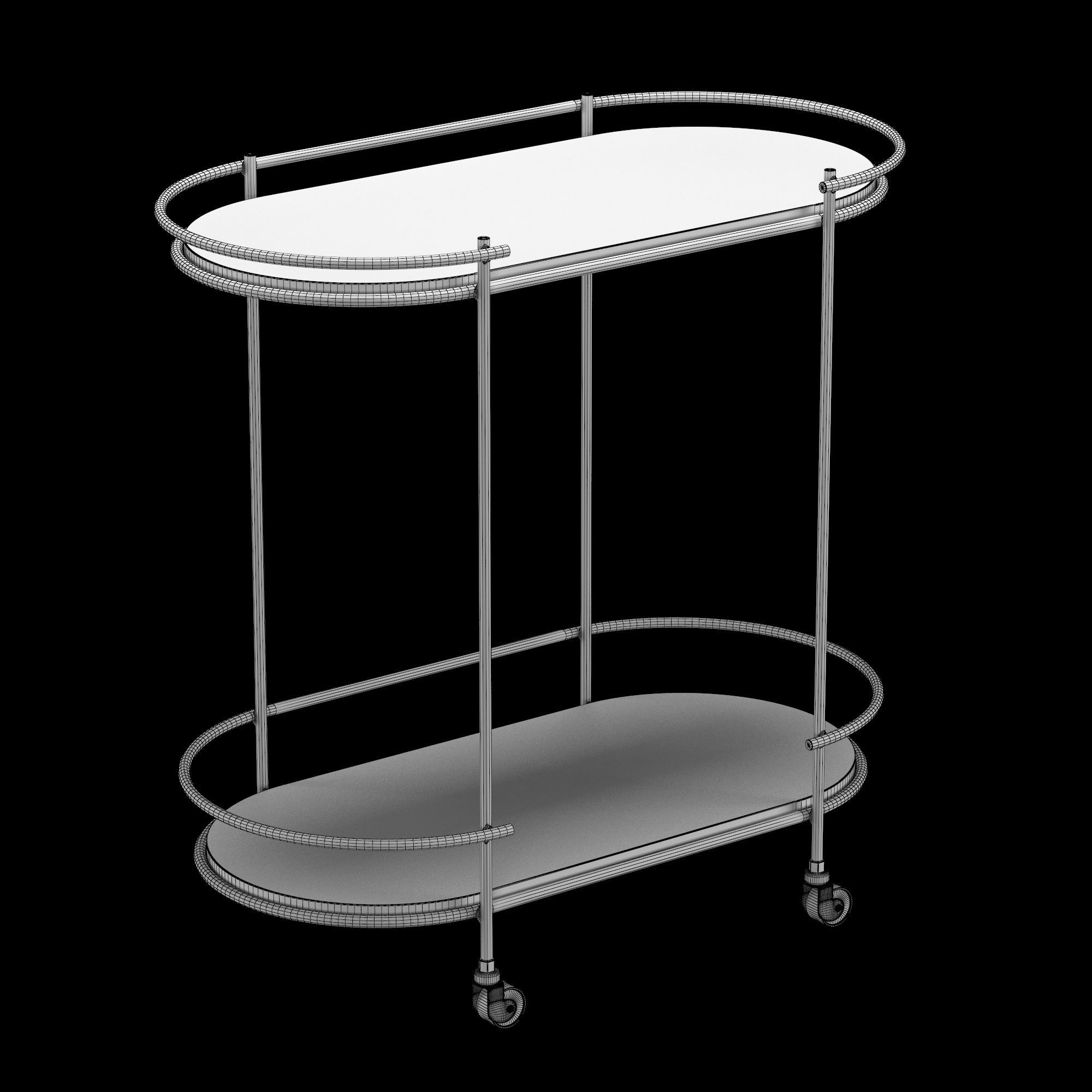 OVAL DRINKS TROLLY 3D model_4