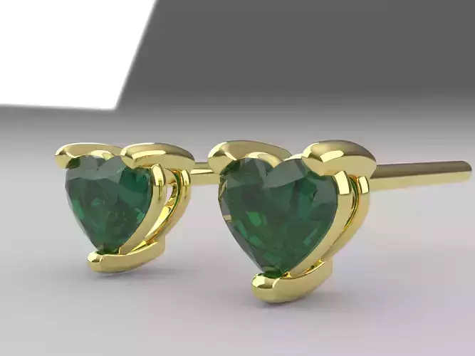 pendientes corazon en oro 