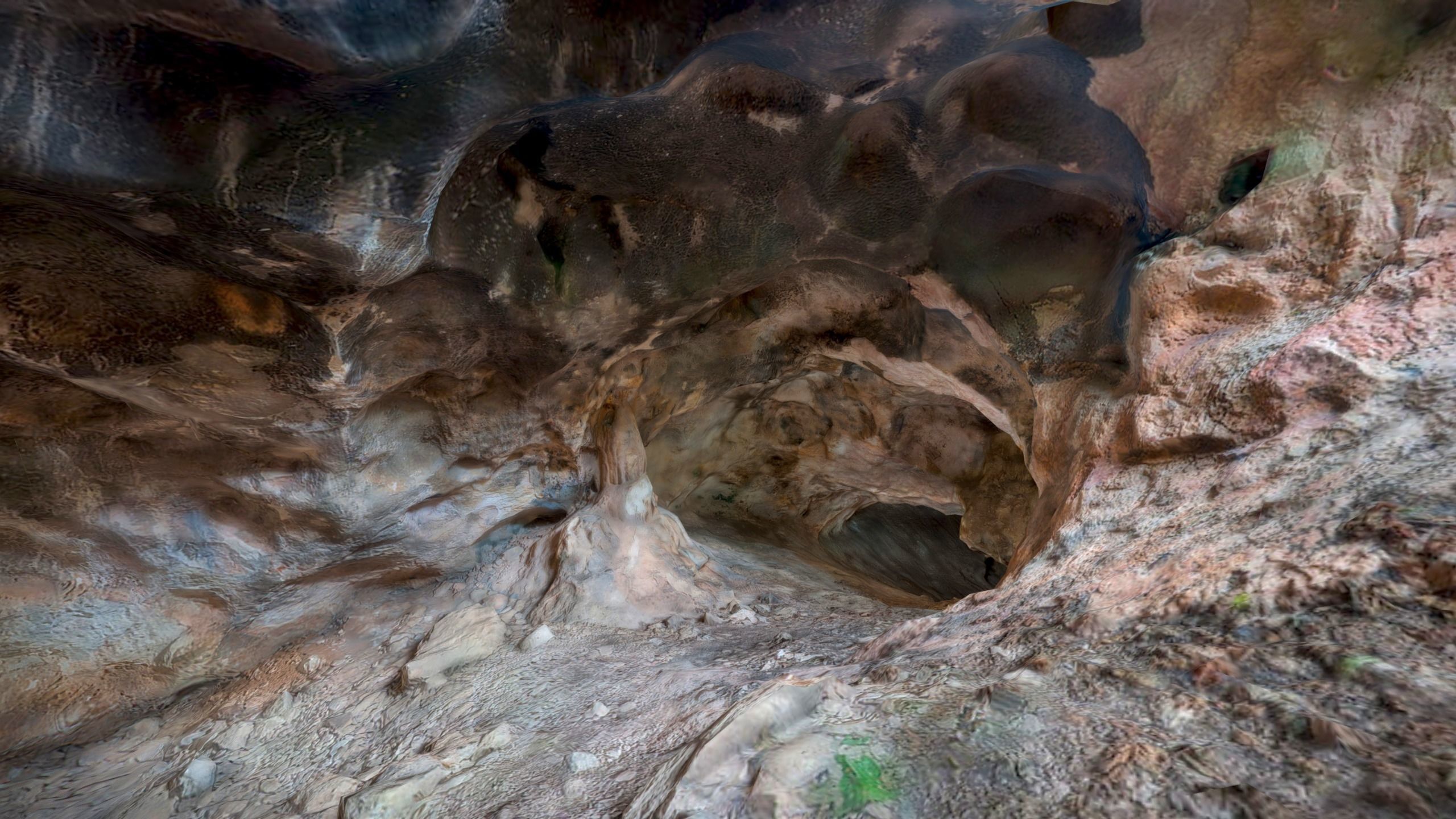 Real cave 3D scan cavern Low-poly 3D model_4
