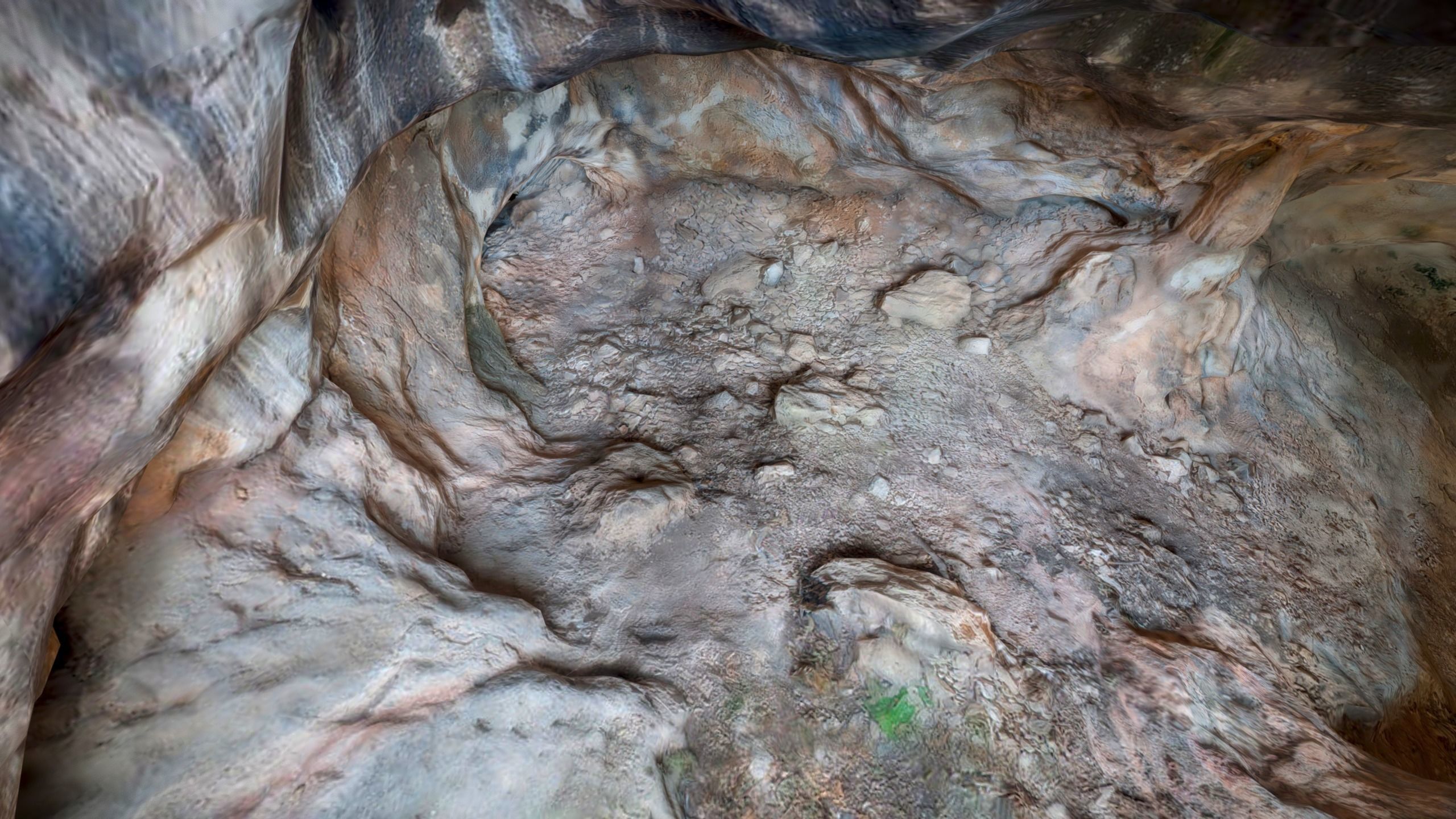 Real cave 3D scan cavern Low-poly 3D model_2