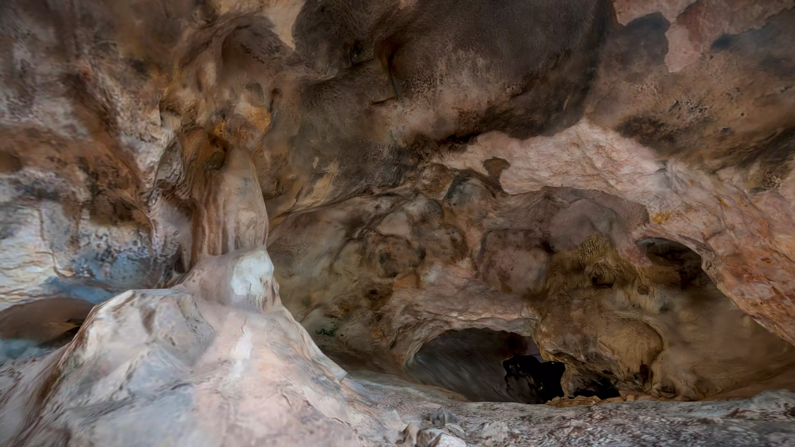 Real cave 3D scan cavern Low-poly 3D model_0