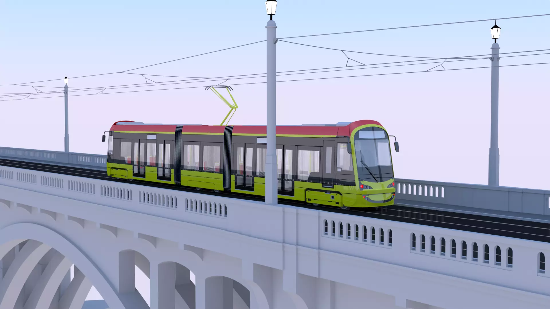 Warsaw tram bridge 3D model