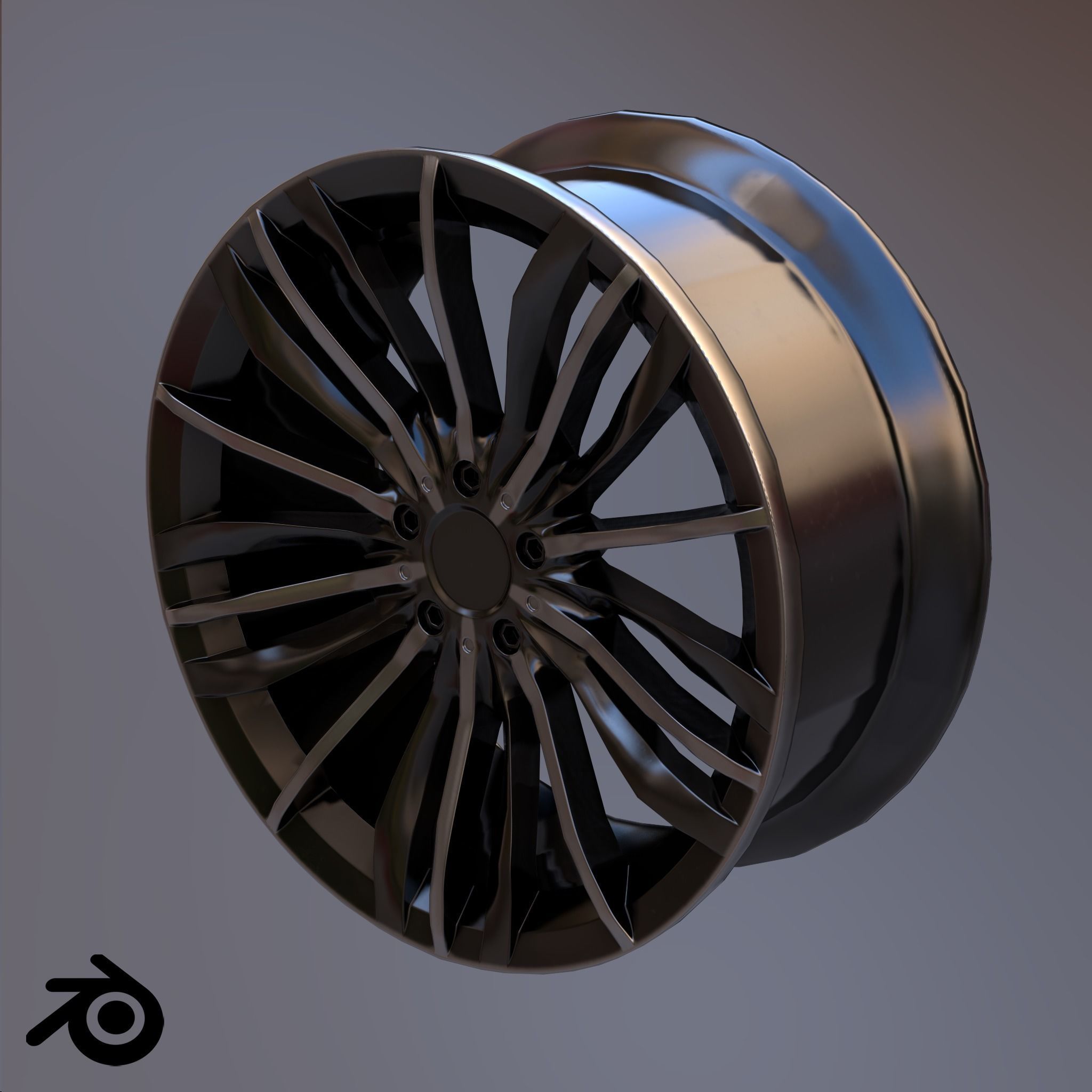 Sport Car Rim 6 Game-Ready 3D Model Low-poly 3D model_3