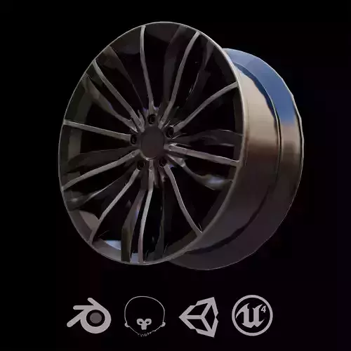 Sport Car Rim 6 Game-Ready 3D Model