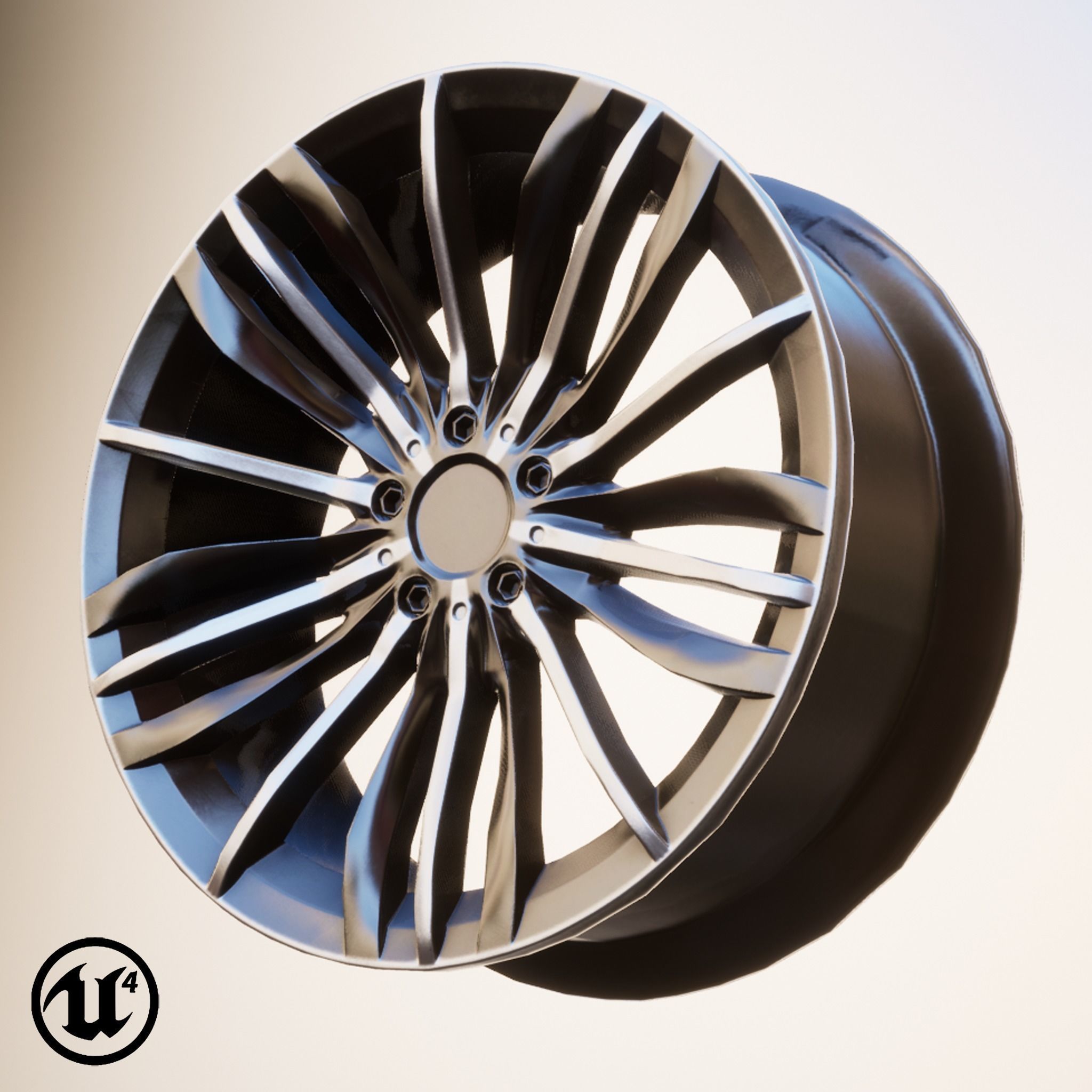 Sport Car Rim 6 Game-Ready 3D Model Low-poly 3D model_17