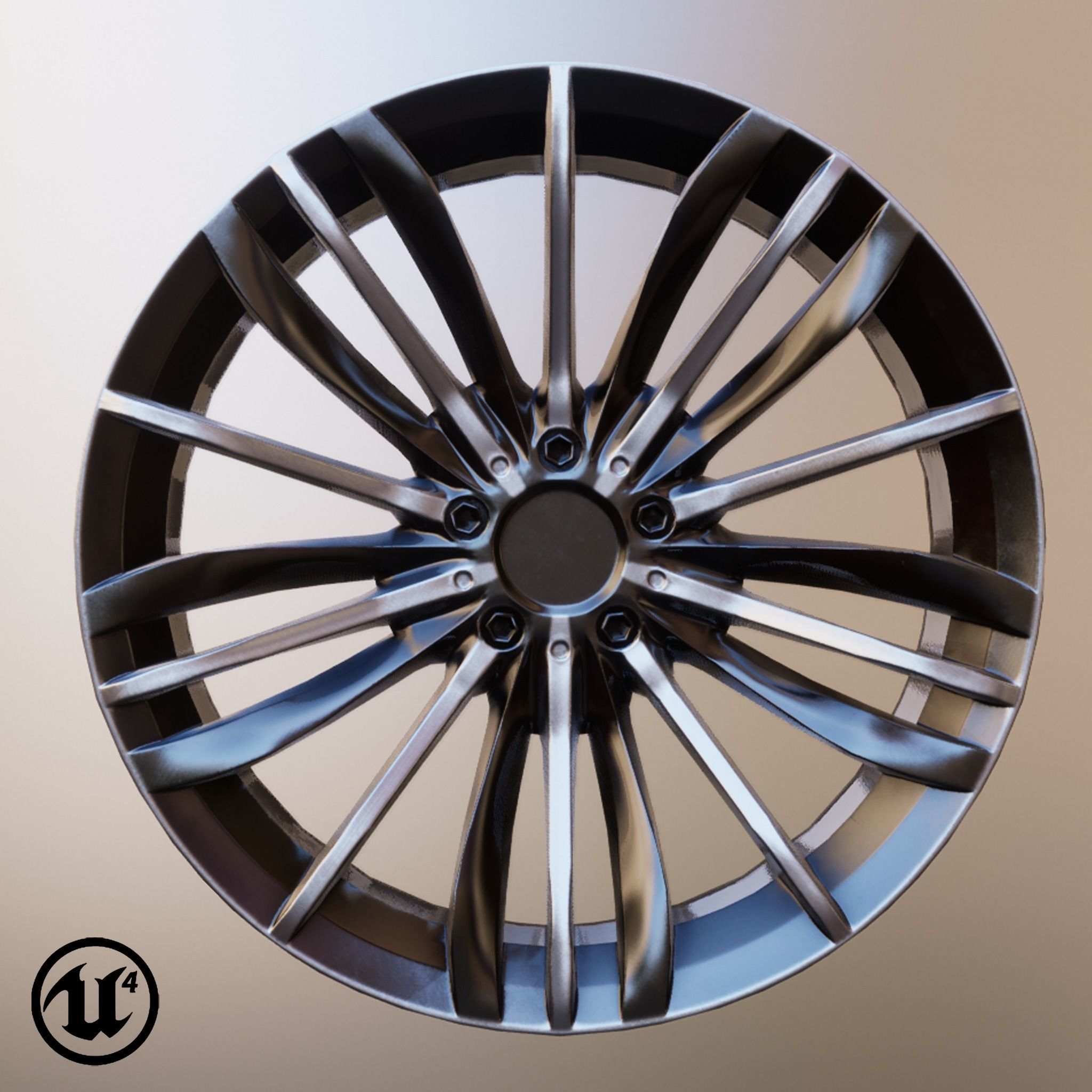 Sport Car Rim 6 Game-Ready 3D Model Low-poly 3D model_18