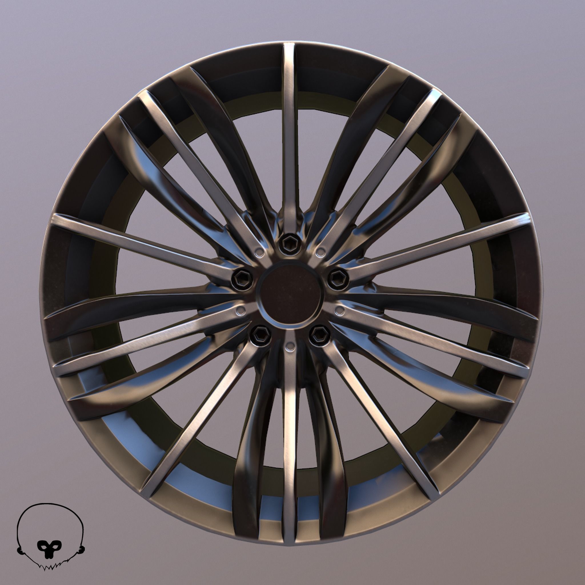 Sport Car Rim 6 Game-Ready 3D Model Low-poly 3D model_14