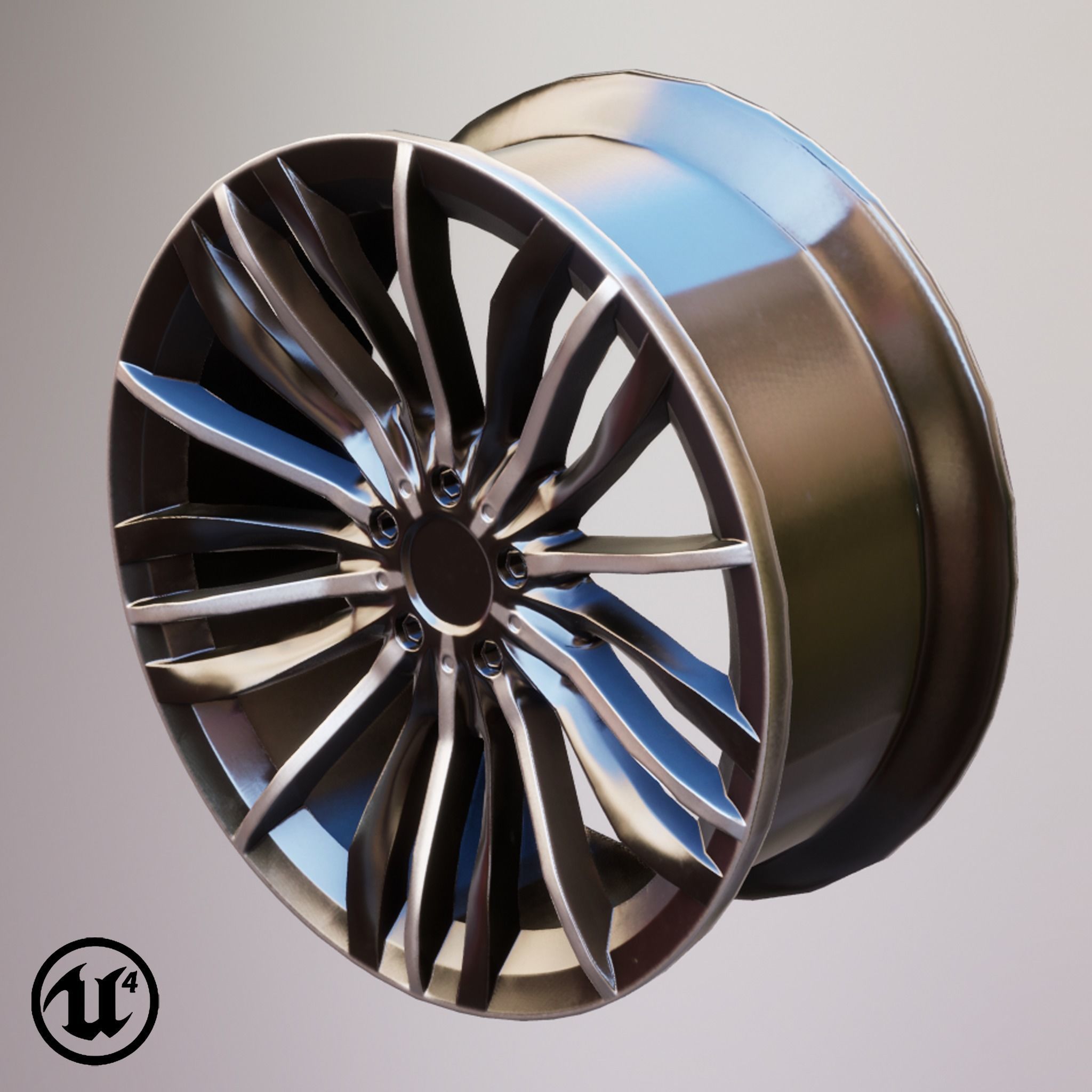 Sport Car Rim 6 Game-Ready 3D Model Low-poly 3D model_16