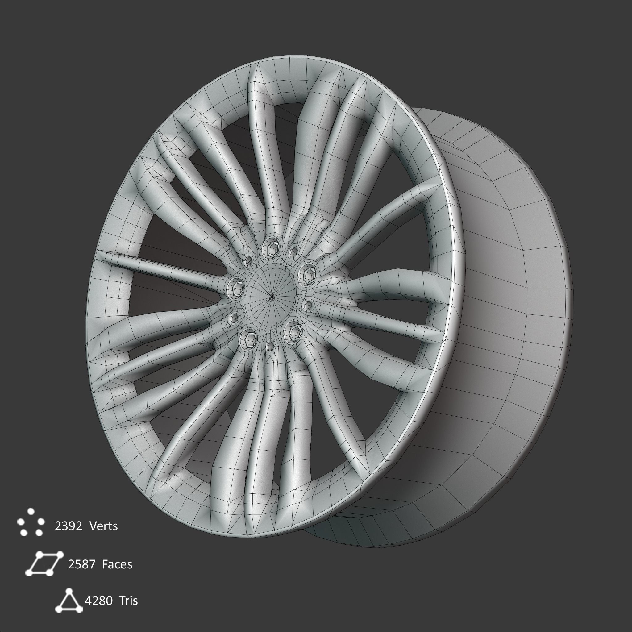 Sport Car Rim 6 Game-Ready 3D Model Low-poly 3D model_8