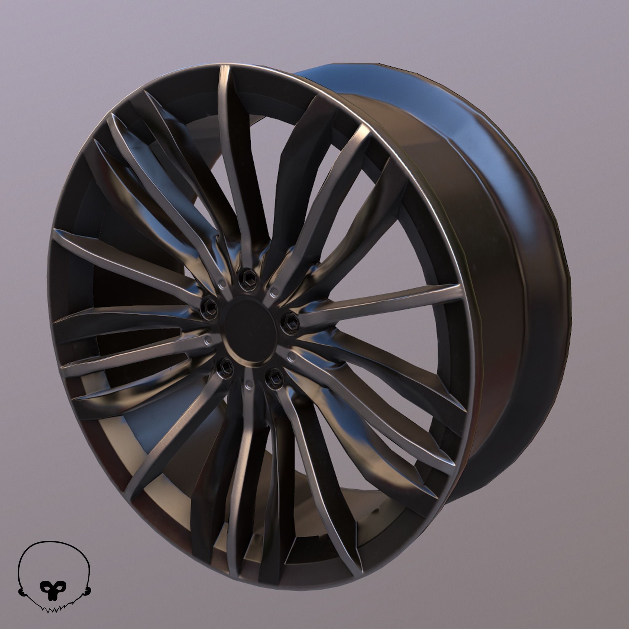 Sport Car Rim 6 Game-Ready 3D Model Low-poly 3D model_12