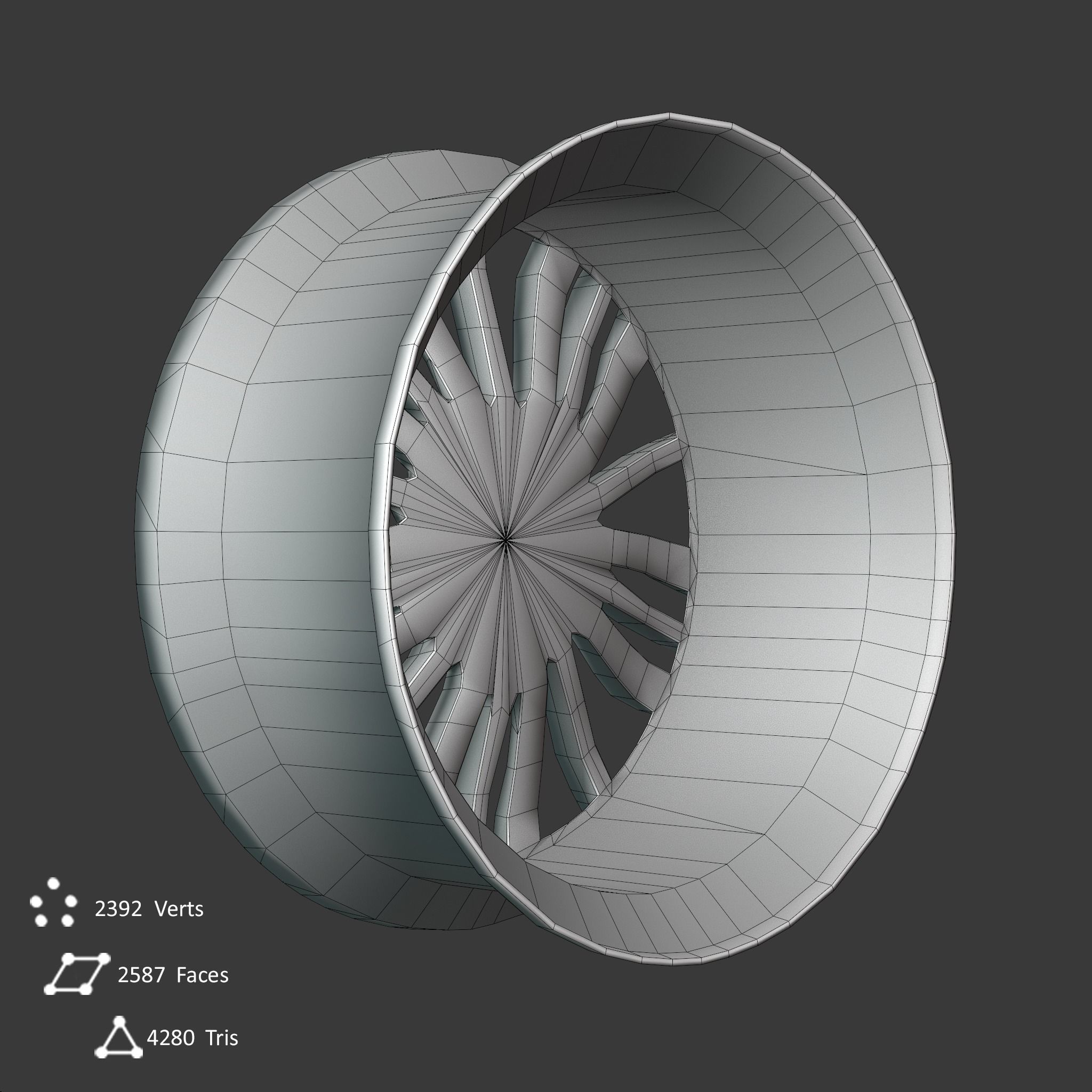 Sport Car Rim 6 Game-Ready 3D Model Low-poly 3D model_10