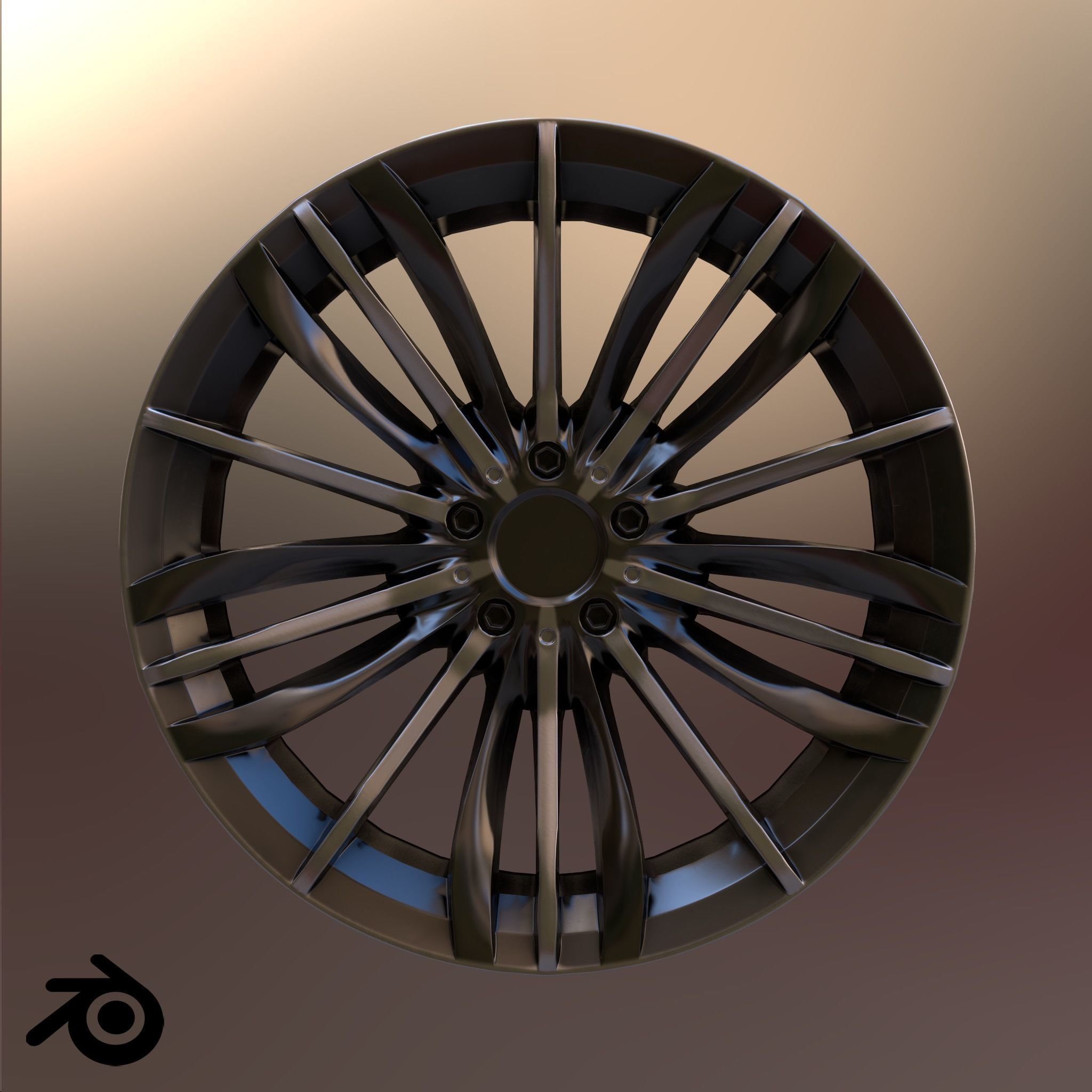 Sport Car Rim 6 Game-Ready 3D Model Low-poly 3D model_5