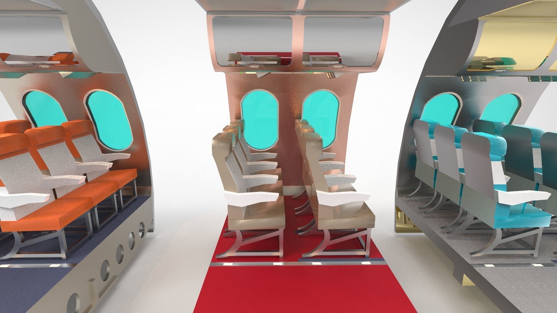 Airplane chair interior 3D PRINTED Ready 3D model_8