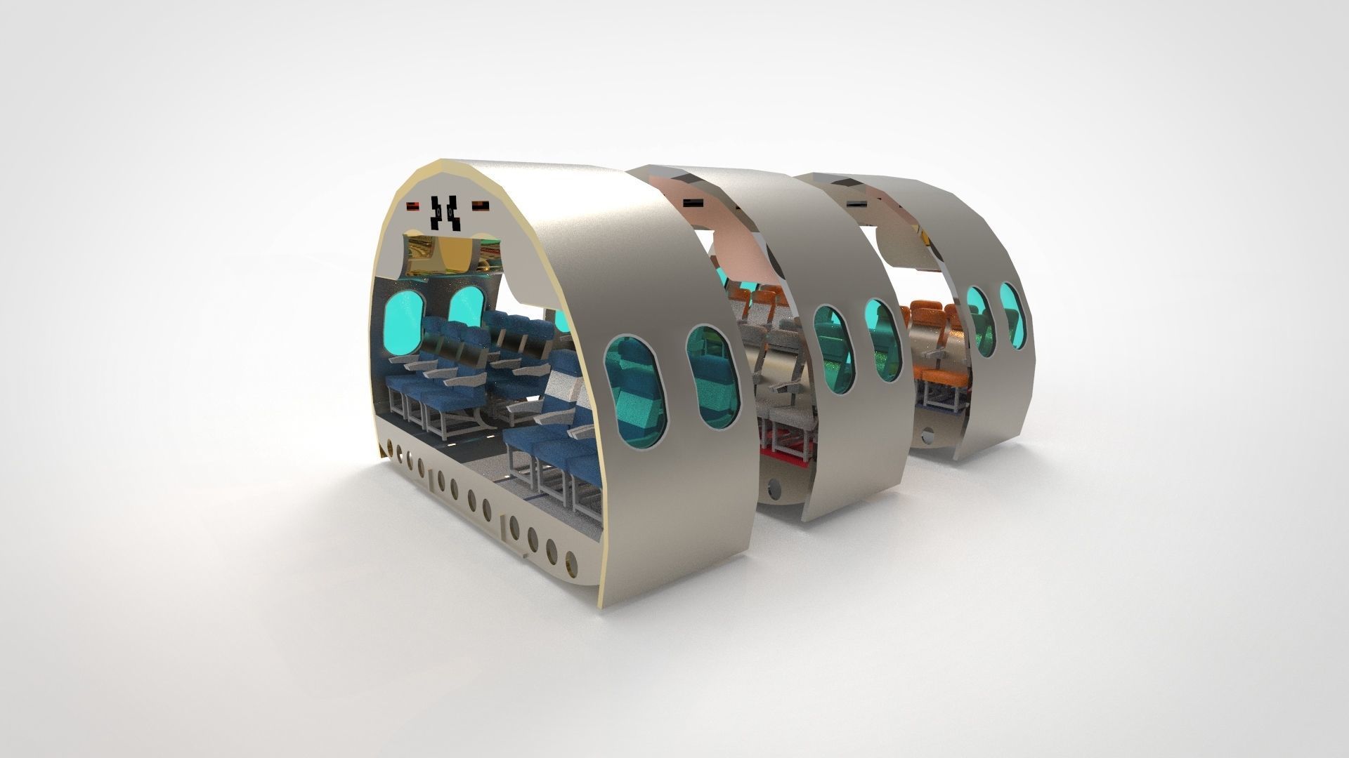 Airplane chair interior 3D PRINTED Ready 3D model_1