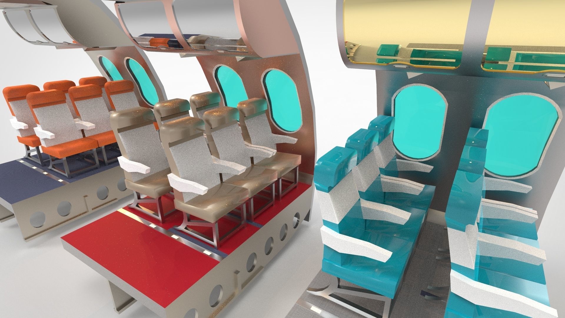 Airplane chair interior 3D PRINTED Ready 3D model_10