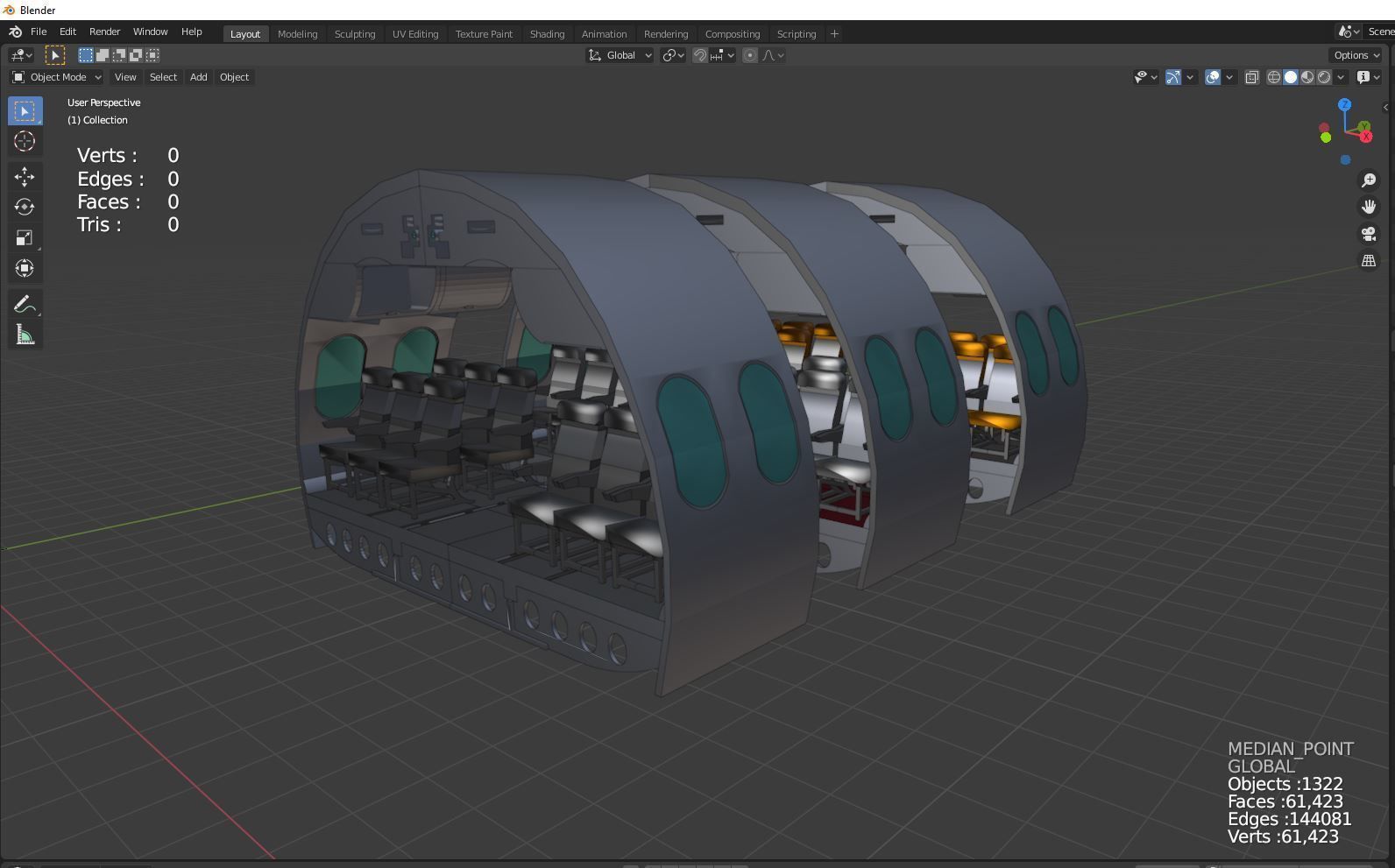 Airplane chair interior 3D PRINTED Ready 3D model_9