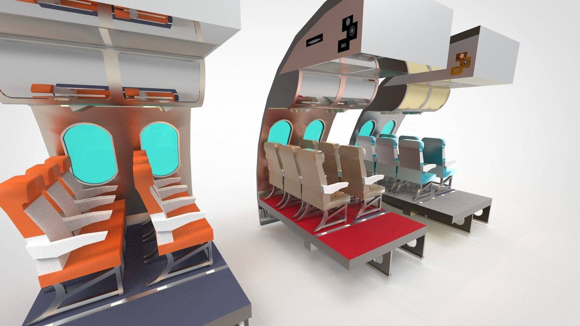 Airplane chair interior 3D PRINTED Ready 3D model_3
