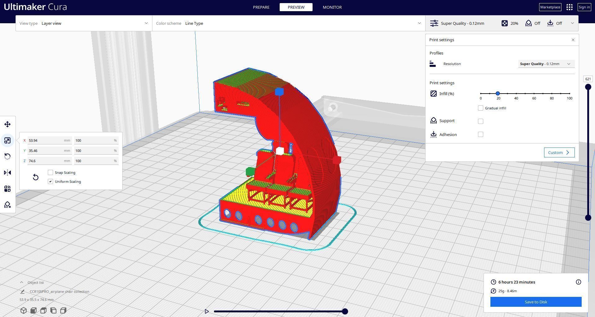 Airplane chair interior 3D PRINTED Ready 3D model_2