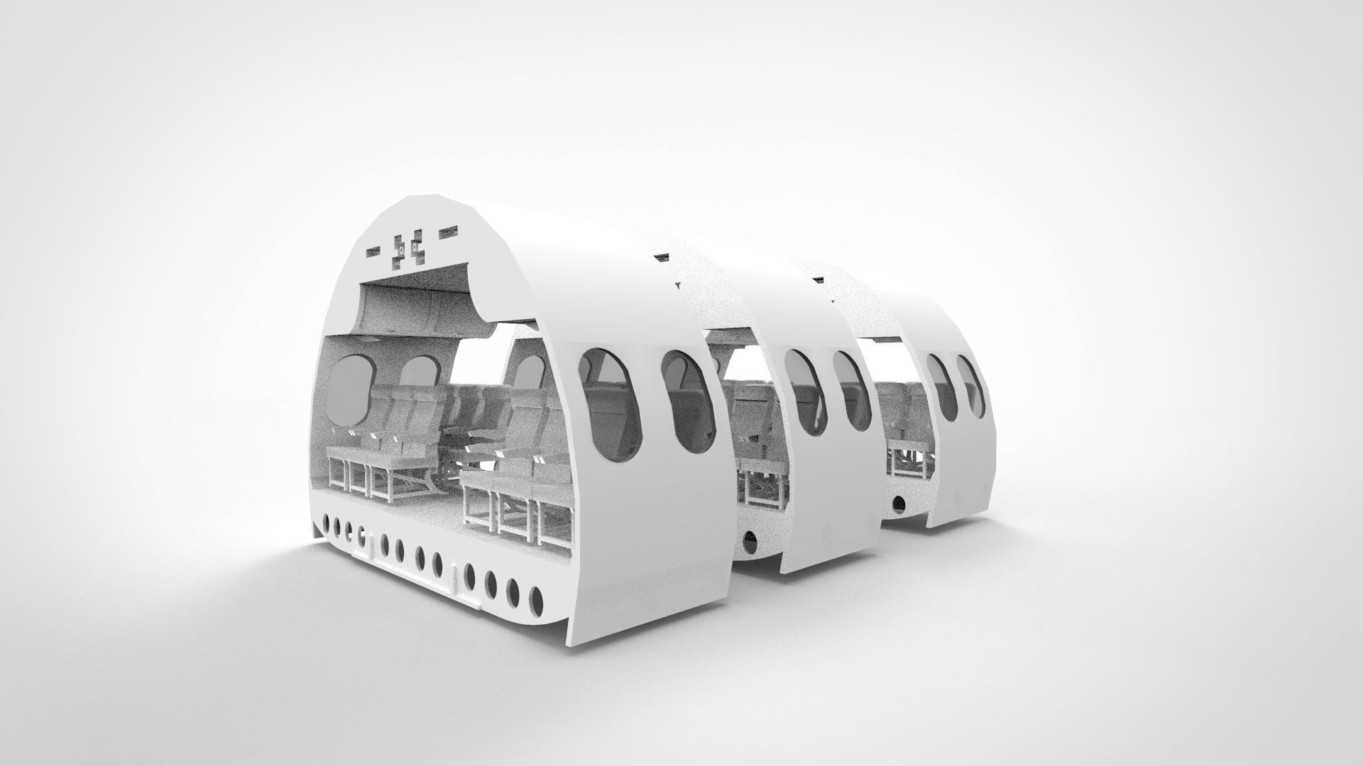 Airplane chair interior 3D PRINTED Ready 3D model_7